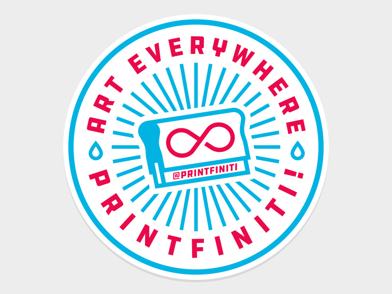 Printfiniti! Sticker lines ink branding badge logo squeegee sticker silkscreen screenprint screenprinting