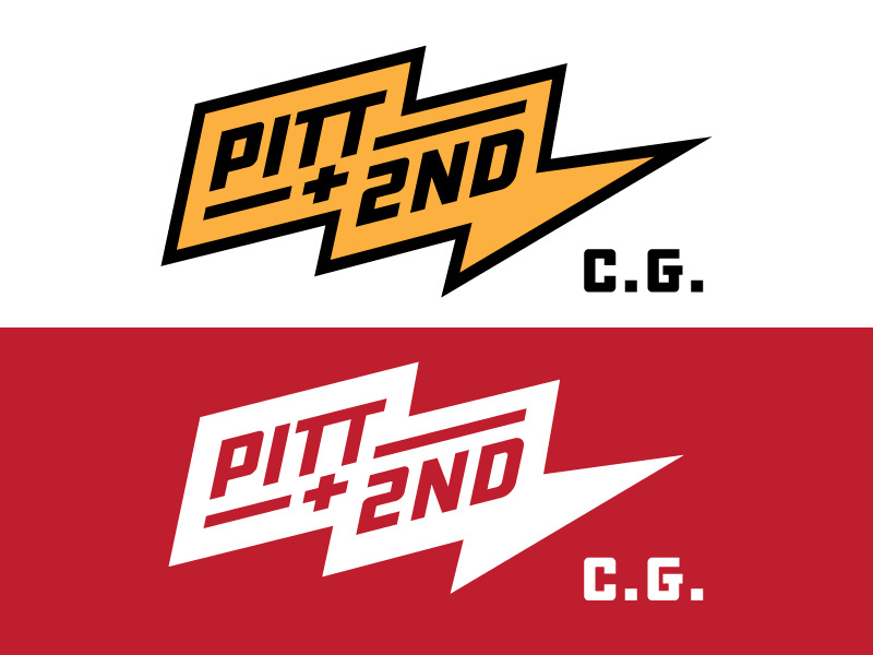 Pitt & 2nd Pt.3 identity typography logo design patch badge bolt lightening
