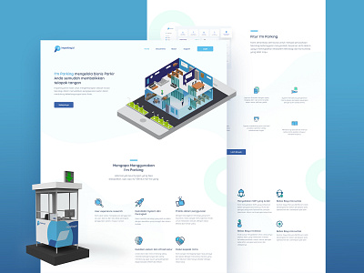 Imparking System Landing Page illustration isometric illustration landing page ui webdesign website design