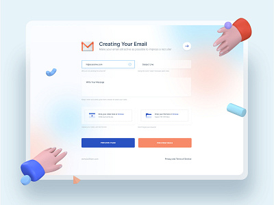 Bullhorn Email Page app design flat illustration landing page minimal typography ui web website