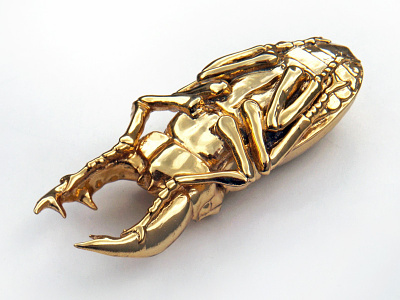 Stag Beetle Pendant 3d 3d printing animal beetle brass gold i.materialise jewelry pendant stag beetle