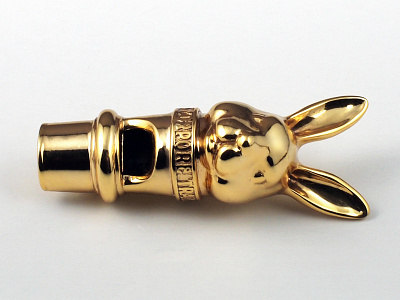 Rabbit Whistle 3d 3d printing animal brass gold harvey i.materialise jewelry pendant rabbit whistle