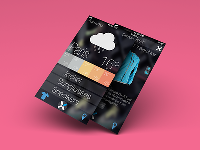 Weather app app clothes cycling flat flat design ios7 urban weather
