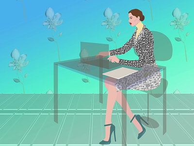 GREEN OFFICE SM animation avatar icons blogger branding carreer design fashion fashion designer fashion illustration fashion illustrator green office illustration influencer looped poster smm stylish outfit trend video working space