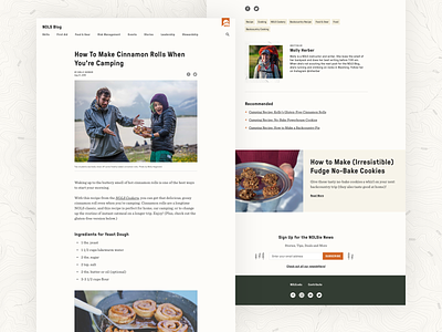NOLS Blog Post Pages adventure article blog camping cooking education explore food frontend nature nonprofit outdoors post recipe responsive ui web website