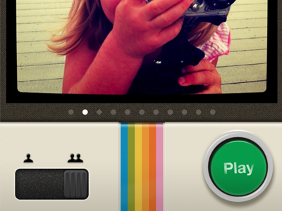 InstaGamer Game Selection UI button camera ios iphone rainbow ui ux