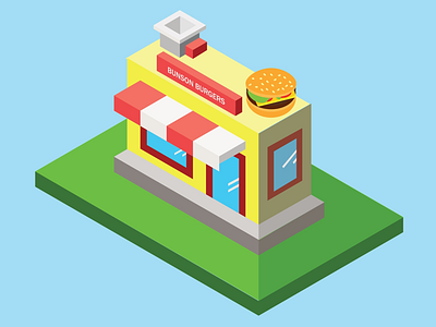 Isometric Burger Shop adobe burger design illustrator isometric shop simple