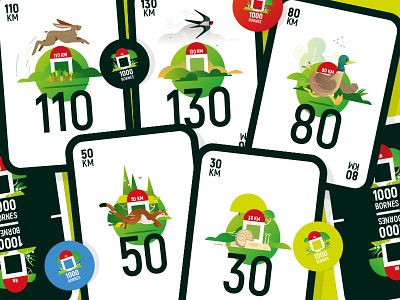 1000bornes animals cardboard cards carte design duke game illustration illustrator jeu de société kids snail vector weasel