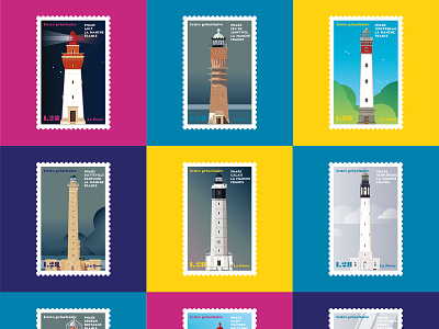 French Lighthouses 02 atlantic bretagne illustration light lighthouses ocean phares sea tourism vector
