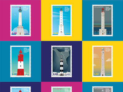 French Lighthouses 04 atlantic bretagne buidling coasts france illustration light lighthouse ocean sea vector