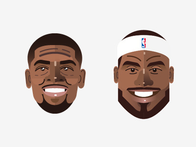 Kyrie Irving Lebron James Heads