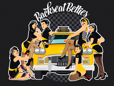 Backseat Betties - RollerDerby Project brooklyn jeerleader ny pin up pinup pinups roller rollerderby squad vector