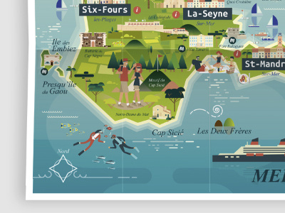 Toulon Var Méditerranée Map/carte