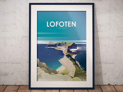 Alone In Nature - Deep Blue - Deep view blue freedom illustration lofoten moutains nature sea vector