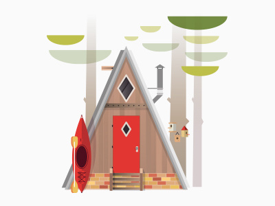 Wip Cabinsdiaries04 cabins gfxmob kayak moutains nature vector wilderness