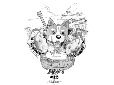 Inktober12 - CorgiDog - Shattered