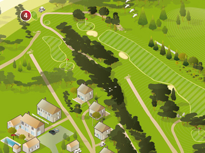 Golf Course / from archive full golf isometric landscape map plan vector veto