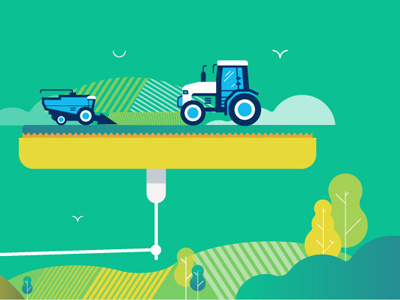 Illustration for Ademe / Sustainable food system 02 agriculture bio diversity farming health illustration vector