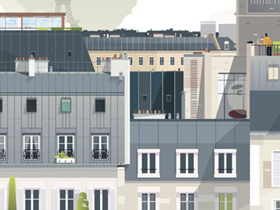 Paris rooftop view capitale city france french grey paris roof rooftop sky tour eiffel view