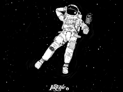 Inktober2018 02 art bw cosmonaut drawings inked inktober inktober2018 sketches space tranquil