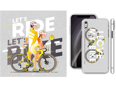 Let's bike, let's ride IV bicycle bike biking cycling illustration illustrator nature outdoor race speed vector velo vélo