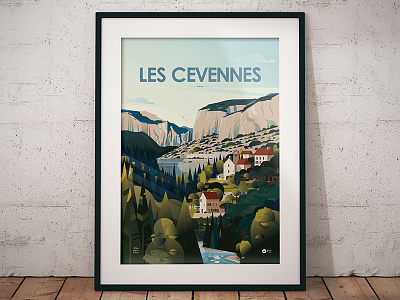 Alone in nature Cevennes deco décoration escape france freedom green illustration landscape mountains nature naturelovers paysage poster terroir tourism vector wilderness