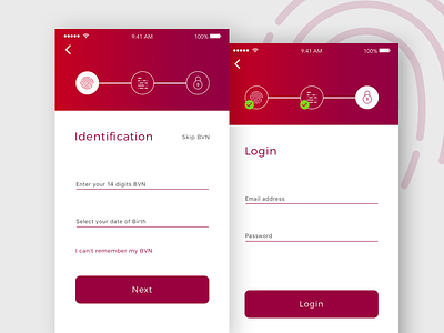 BVN Verification & Login Screen fintech login mobile banking