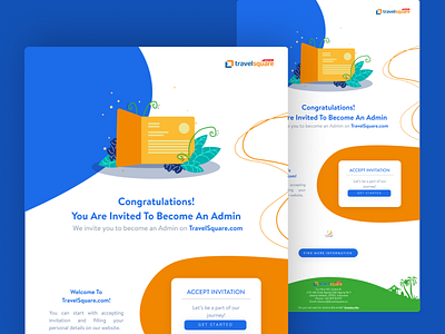 Admin Invitation Email Template blue design design app email email design email marketing email template figma icon illustration illustration art invitation invitation card invitation design invitations travel agency typography ui vector welcome