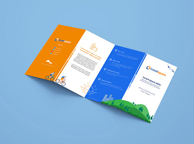 TravelSquare Leaflet Mockups Front branding brochure brochure design brochure mockup clean design colorful design design illustration illustration art leaflet leaflet design leaflets marketing campaign marketing collateral mockup mockup design mockups travel agency typography vector