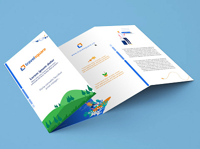 TravelSquare Leaflet Mockups Back branding brochure brochure design brochure mockup clean design colorful design design illustration illustration art leaflet leaflet design leaflets marketing campaign marketing collateral mockup mockup design mockups travel agency typography vector