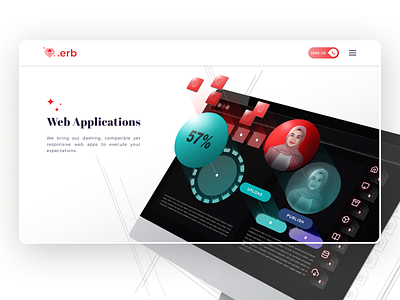 DotERB - Web App Landing Page 3d art 3d illustration clean design clean ui company profile design figma illustration illustration art landing page landing page concept landing page design landing page ui ui ux web web app web design website website design