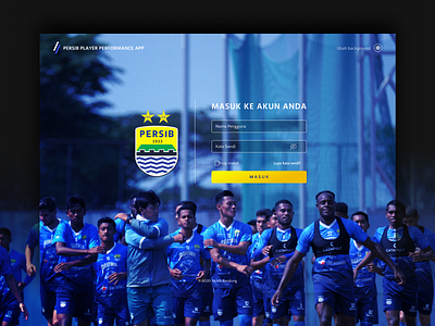 Persib - Player Performance App Login Alternative blue clean design clean ui design figma football football app football club illustration login login design login form login page login screen soccer app sports sports design ui web design website design