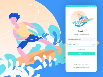 Surfing - Mobile Login Page