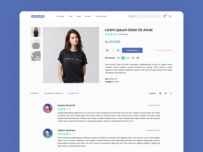 Squids - Store Item Detail Theme 1 branding clean design clean ui clothing clothing item comments design ecommerce feedback figma illustration item shopping shopping cart shopping detail store store front ui website design white