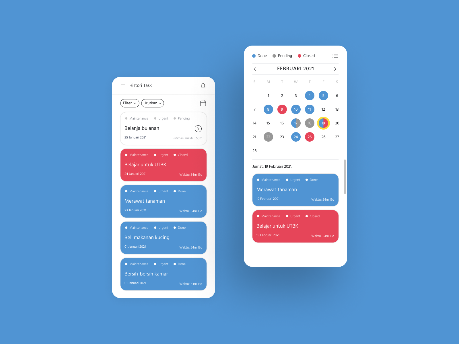 NOC Mobile Task Manager Calendar by Aifa Nur Amalia on Dribbble