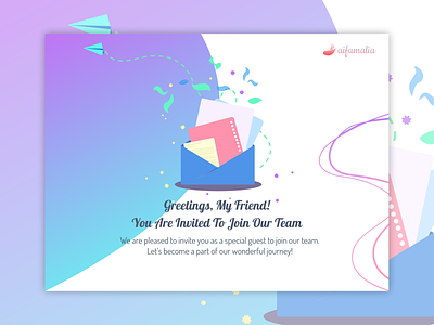 Email Invitation Template - Letters Version blue design email design email invitation email template figma illustration illustration art invitation invitation design letters purple