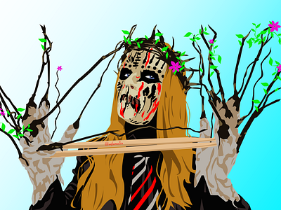 Beautiful Joey adobe photoshop artwork beautiful blue design figma flower illustration illustration art joey jordison music vector