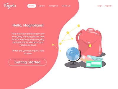 Magnolia - Home Page design education website educational app figma homepage homepage design illustration illustration art index page landing page vector website design