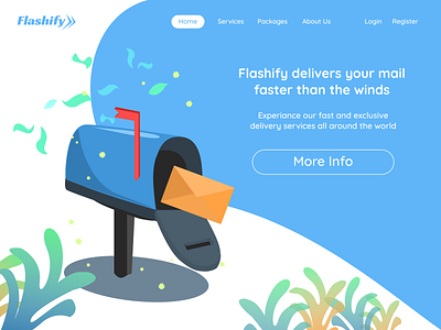 Flashify - Home Page delivery service design figma homepage homepage design illustration illustration art index page landing page service app vector website design