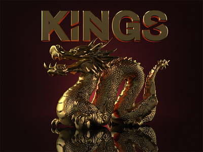 Hudnic - Kings Album Artwork 3d album art cd dragon gold graphic design logo music type typography