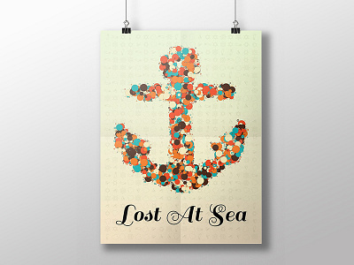 Lost At Sea Poster anchor graphic design number pattern poster print processing sea type