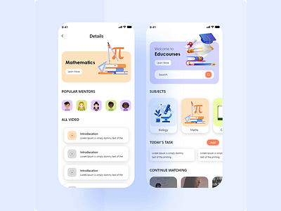 Online educational design app design ui