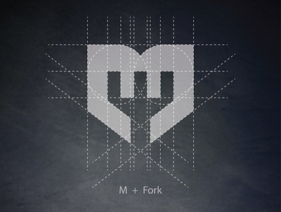 M + Fork Logo Design brand design brand identity branding branding design culinary logo design food food and beverage lettermark logo logodesign logotype