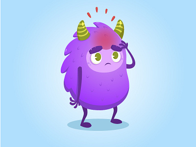 Monster Character character cute headache icon illustration monster vector