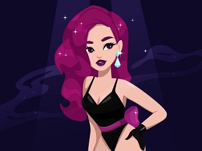 Showgirl character character design cute lady sexy showgirl vector vector art