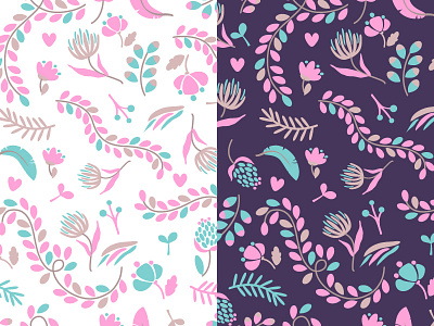 Floral Pattern floral herbal pattern pattern design pink vector vector art
