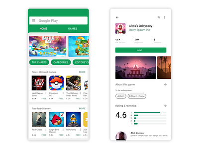 Recreate Layout Play Store ui