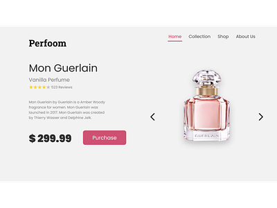 Perfume Store Website app design ui