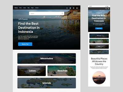 Tourist Destination Website design ui website