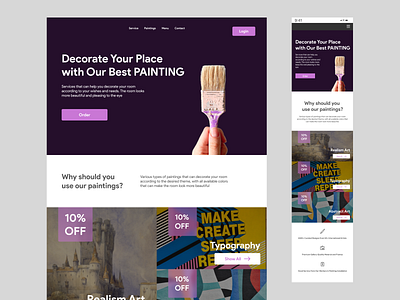 Painting Shop Website design ui website